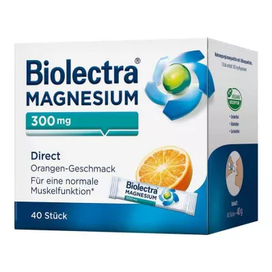 BIOLECTRA Magnezij 300 mg Direct Orange Sticks, 40 kosov