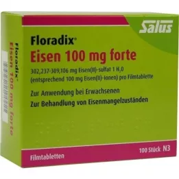 FLORADIX Železo 100 mg forte filmsko obložene tablete, 100 kosov