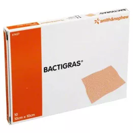 BACTIGRAS Antiseptična parafinska gaza 10x10 cm, 10 kosov