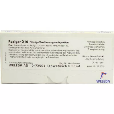 Realgar D 10 ampul, 8X1 ml Realgar D 10 ampul, 8X1 ml