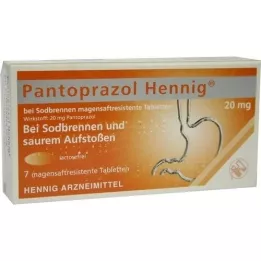 PANTOPRAZOL Hennig za zgago 20 mg msr. tablete, 7 kosov