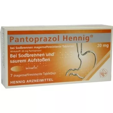 PANTOPRAZOL Hennig za zgago 20 mg msr. tablete, 7 kosov