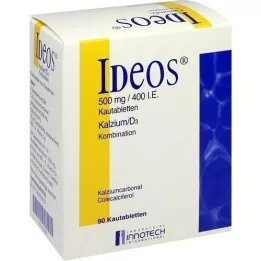 IDEOS 500 mg/400 I.U. žvečljive tablete, 90 kapsul