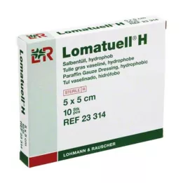 LOMATUELL H Tul za mazilo 5x5 cm sterilen, 10 kosov