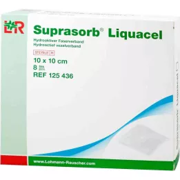 SUPRASORB Obloga iz hidroaktivnih vlaken Liquacel 10x10 cm, 8 kosov
