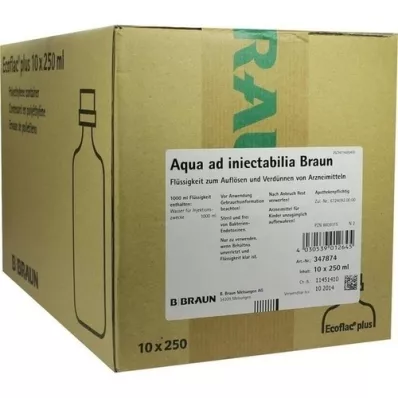 AQUA AD injectabilia Ecoflac Plus infuzijska raztopina, 10X250 ml