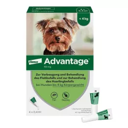 ADVANTAGE 40 raztopina za pse do 4 kg, 4 kosi