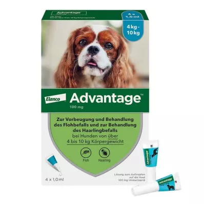 Advantage 100 za pse od 4-10 kg, 4 kosi Advantage 100 za pse od 4-10 kg, 4 kosi