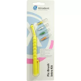 PIC BRUSH uvodni komplet rumene barve 1 ročaj + 4 ščetke, 1 P