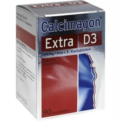 CALCIMAGON Extra D3 žvečljive tablete, 90 kapsul