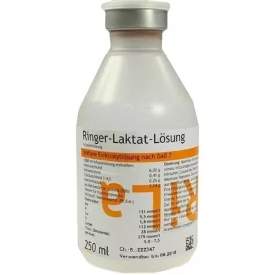RINGER LAKTAT Plastična raztopina, 250 ml
