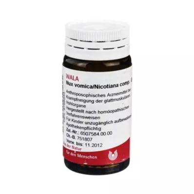 NUX VOMICA/NICOTIANA sestavljene globule, 20 g