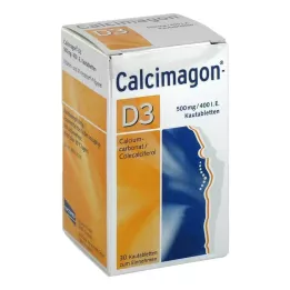 CALCIMAGON D3 žvečljive tablete, 30 kapsul