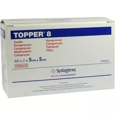TOPPER 8 Compr.5x5 cm sterilno, 60X2 kosov