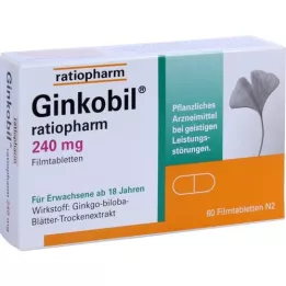 GINKOBIL-ratiopharm 240 mg filmsko obložene tablete, 60 kosov
