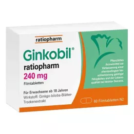 GINKOBIL-ratiopharm 240 mg filmsko obložene tablete, 60 kosov
