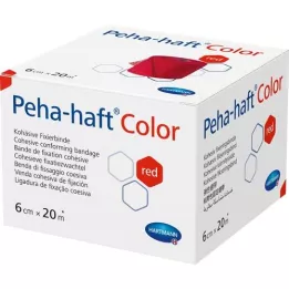 PEHA-HAFT Barvni trak za fiksiranje brez lateksa 6 cmx20 m, rdeč, 1 kos