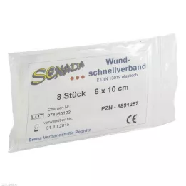 SENADA Obloga za rane 6x10 cm, 8 kosov