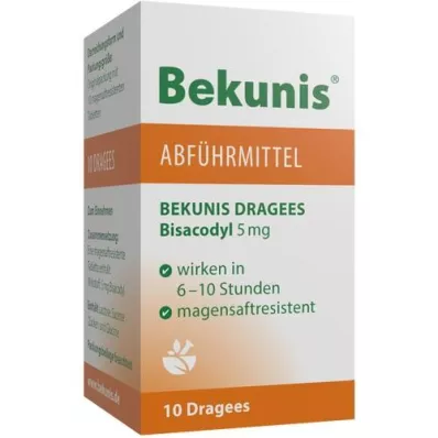 BEKUNIS Dragees Bisakodil 5 mg enterijsko obložene tablete, 10 kosov