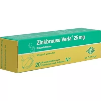 ZINKBRAUSE Verla 25 mg šumeče tablete, 20 kosov
