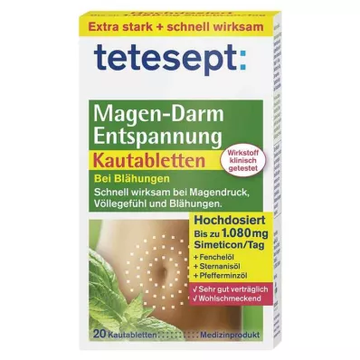 Tetesept žvečljive tablete za sprostitev prebavil, 20 kom