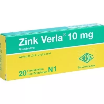 ZINK VERLA 10 mg filmsko obložene tablete, 20 kosov
