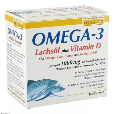 OMEGA-3 LACHSÖL plus Vit.D plus Omega-3 Koncentrirane kapsule, 100 kosov