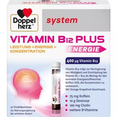 DOPPELHERZ Vitamin B12 Plus sistem ampule za pitje, 10X25 ml