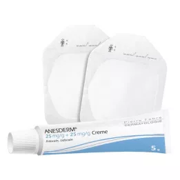ANESDERM 25 mg/g + 25 mg/g kreme + 2 obliža, 5 g