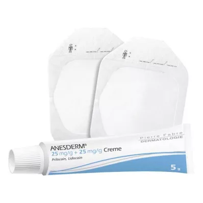 ANESDERM 25 mg/g + 25 mg/g kreme + 2 obliža, 5 g
