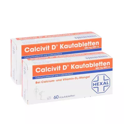 Calcivit D žvečljive tablete 600 mg/400 mednarodnih enot (120 kosov)
