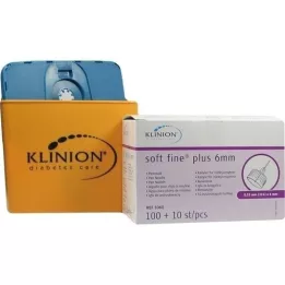 KLINION Soft fine plus igle za pisala 0,25x6 mm 31 G, 110 kosov