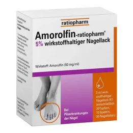 AMOROLFIN-ratiopharm 5-odstotni lak za nohte z aktivno sestavino, 3 ml