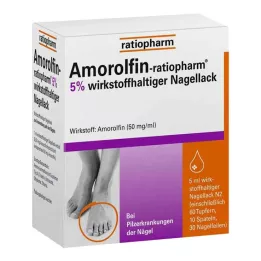 AMOROLFIN-ratiopharm 5-odstotni lak za nohte z aktivno sestavino, 5 ml