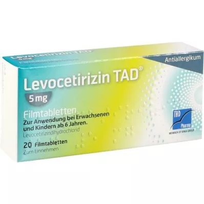 LEVOCETIRIZIN TAD 5 mg filmsko obložene tablete, 20 kosov