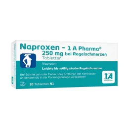 NAPROXEN-1A Pharma 250 mg tablete za menstrualne bolečine, 30 kosov