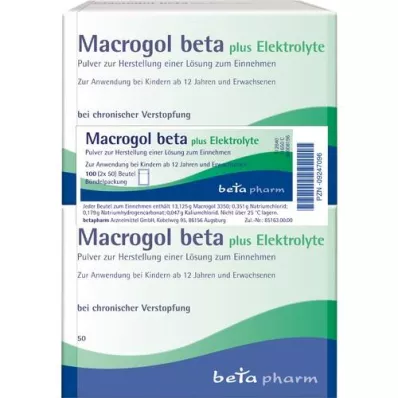 MACROGOL beta plus elektroliti Plv.z.H.e.L.z.Einn., 100 kosov