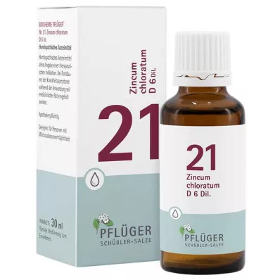 Biokemija Pflueger 21 Zincum chloratum D 6 kapljic, 30 ml