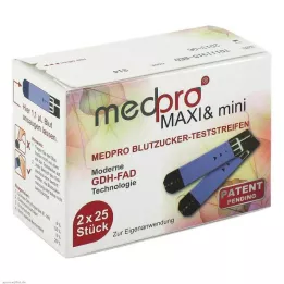 MEDPRO Maxi &amp; mini testni trakovi za glukozo v krvi, 2X25 kosov