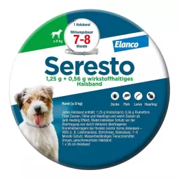 SERESTO 1.25g + 0.56g ovratnica za pse do 8kg, 1 kos