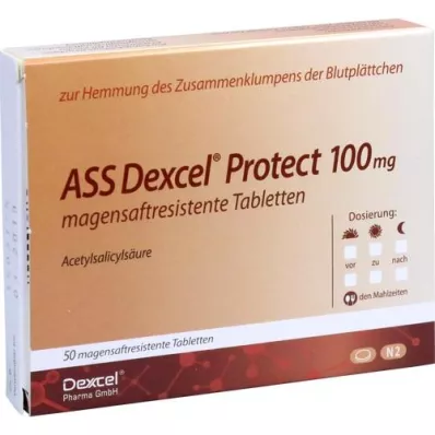 ASS Dexcel Protect 100 mg enterijsko obložene tablete, 50 kosov