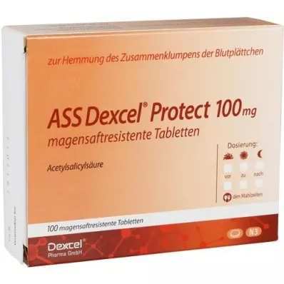 ASS Dexcel Protect 100 mg enterijsko obložene tablete, 100 kosov