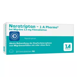 NARATRIPTAN-1A Pharma za migreno 2,5 mg filmsko obložene tablete, 2 kosa