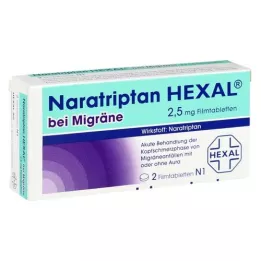 NARATRIPTAN HEXAL za migreno 2,5 mg filmsko obložene tablete, 2 kosa