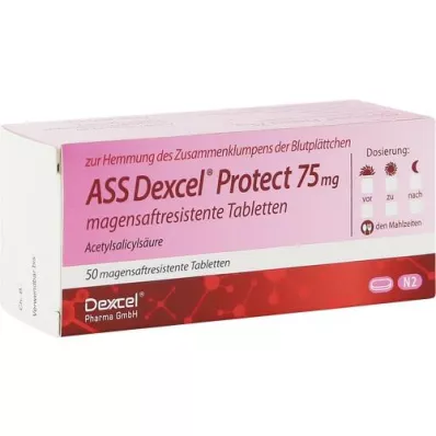 ASS Dexcel Protect 75 mg enterijsko obložene tablete, 50 kosov