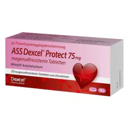 ASS Dexcel Protect 75 mg enterijsko obložene tablete, 50 kosov