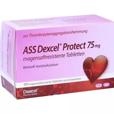 ASS Dexcel Protect 75 mg enterijsko obložene tablete, 100 kosov