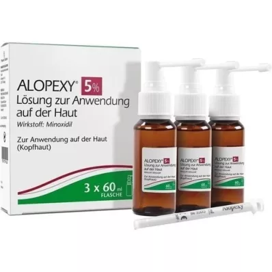 ALOPEXY 5-odstotna raztopina za nanos na kožo, 3X60 ml