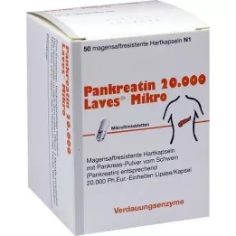 PANKREATIN 20.000 Laves Mikro želodčni sok trde kapsule, 50 kosov