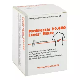 PANKREATIN 20.000 Laves Mikro želodčni sok trde kapsule, 50 kosov